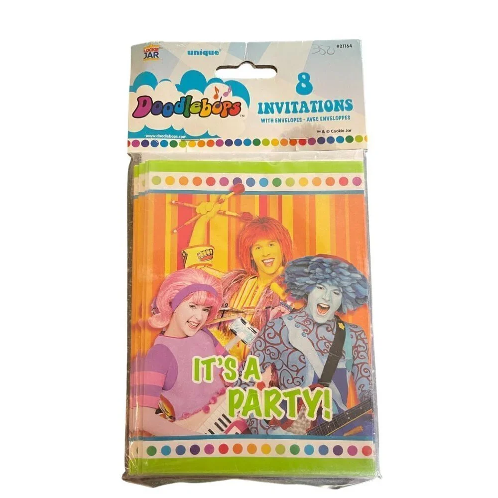 Unique 4 Packs Doodlebops Party Invitation Cards With Envelopes (32 Cards total)